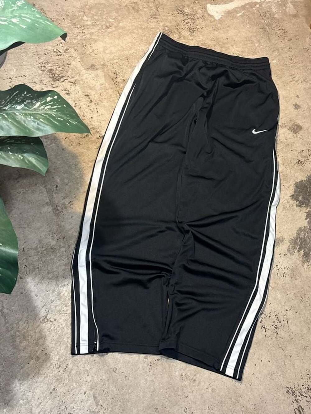 Nike Track Pants Size L Black White Striped Vintage